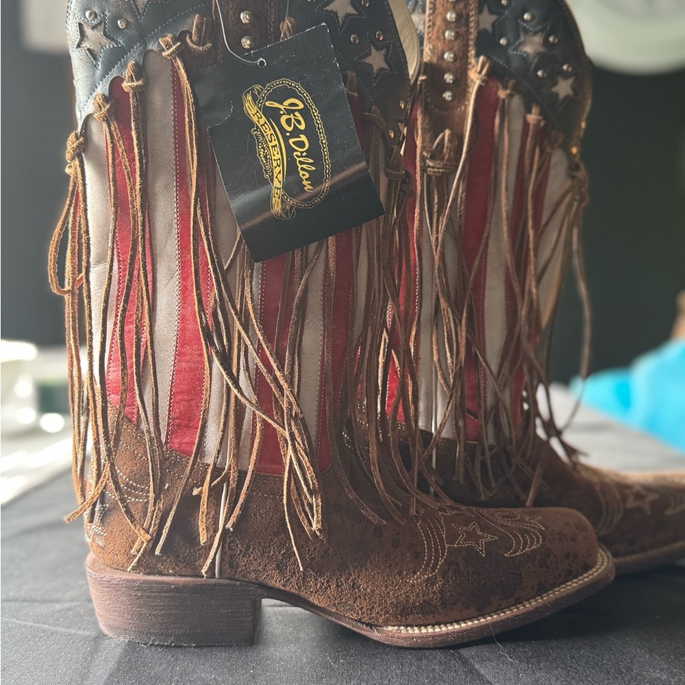 J.B. Dillon Women's Brown and Red Western Boots